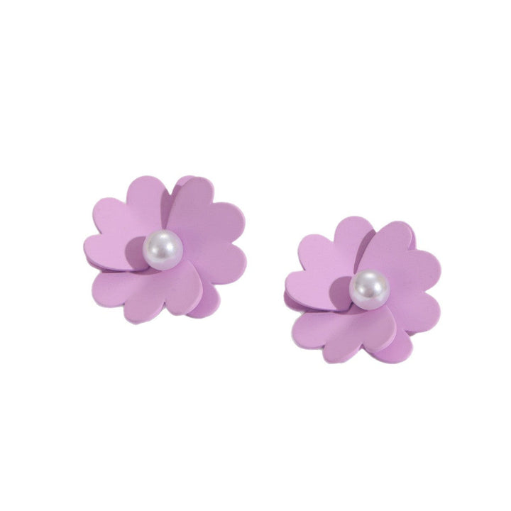 Women's earrings with vibrant floral design and stylish pearl accents Nin Boutique