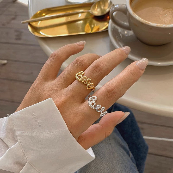 Women's Open Ring with Artistic Chain Pattern Nin Boutique