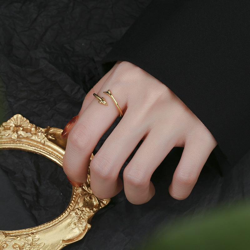 Women's Open Ring with Elegant Fox Design Nin Boutique