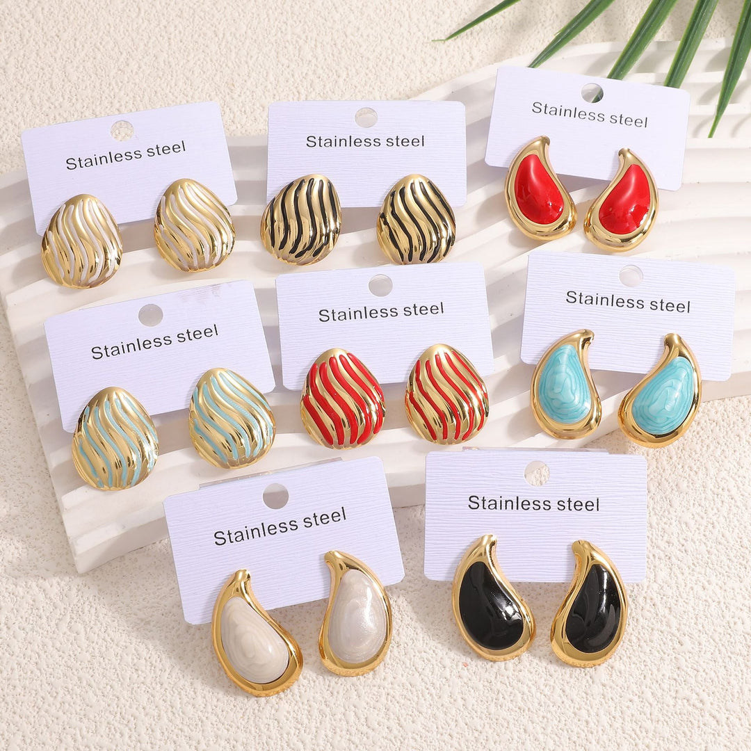 Women's earrings with intricate wave pattern Nin Boutique