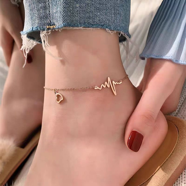 Women Heartbeat Design adjustable anklet Nin Boutique
