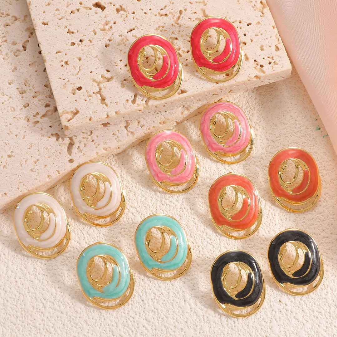 Women's earrings with artistically spiral-shaped design Nin Boutique