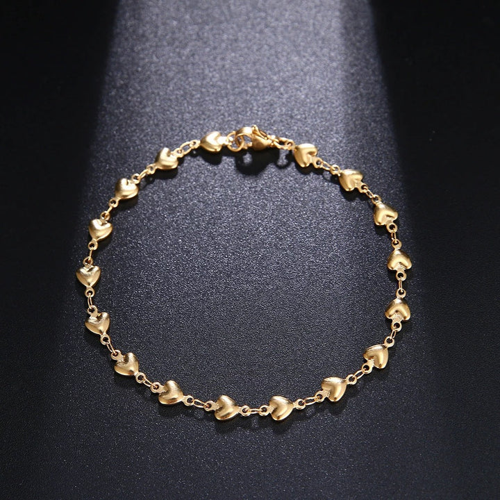 Women's ankle bracelet with heart-shaped pendants and high-quality design Nin Boutique