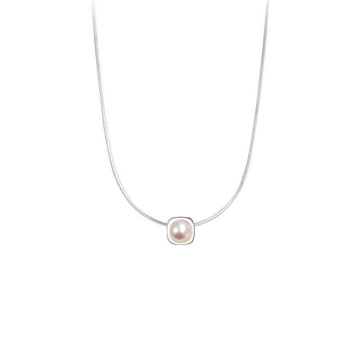 Women's necklace with timeless pearl pendant and elegant silver minimalism Nin Boutique
