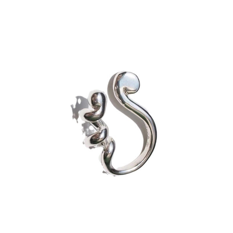 Women's open ring with creative wave and spiral design Nin Boutique