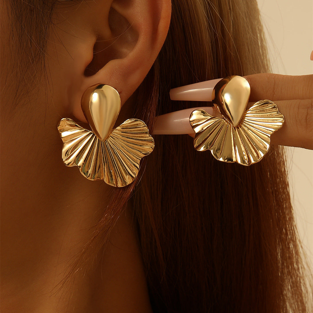 Women's earrings in modern ginkgo leaf design Nin Boutique