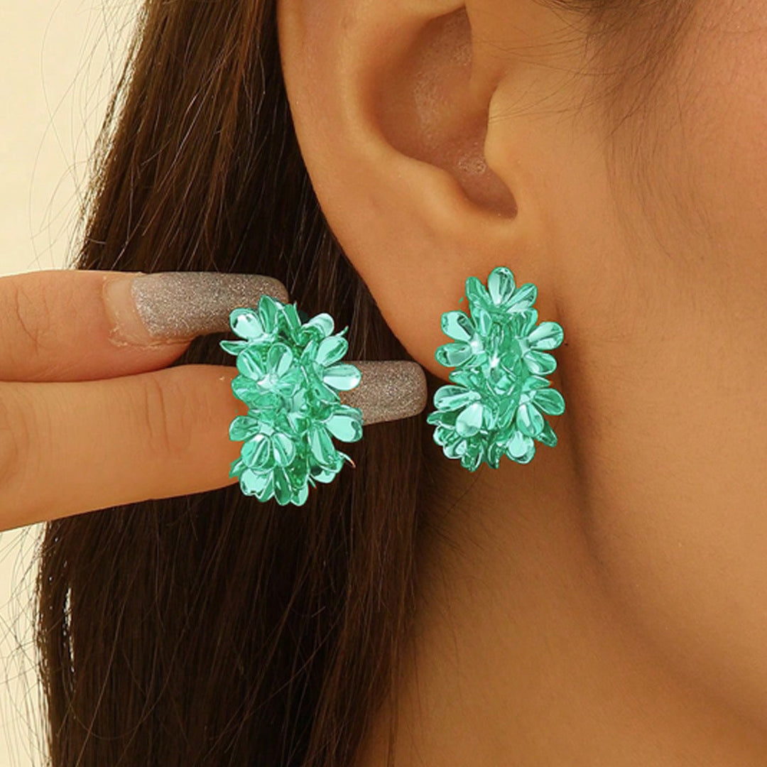 Women's earrings with floral, sparkling details Nin Boutique