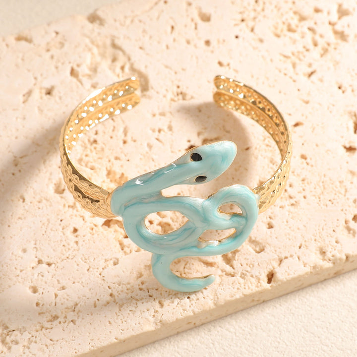Women Open Bangle with Artistic Snake Motif Nin Boutique