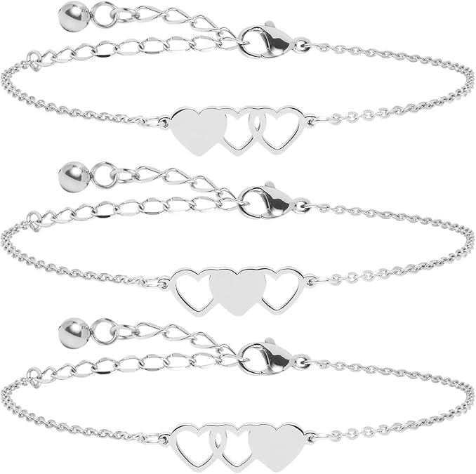 Women's anklet with playful heart motifs and delicate chain structure Nin Boutique
