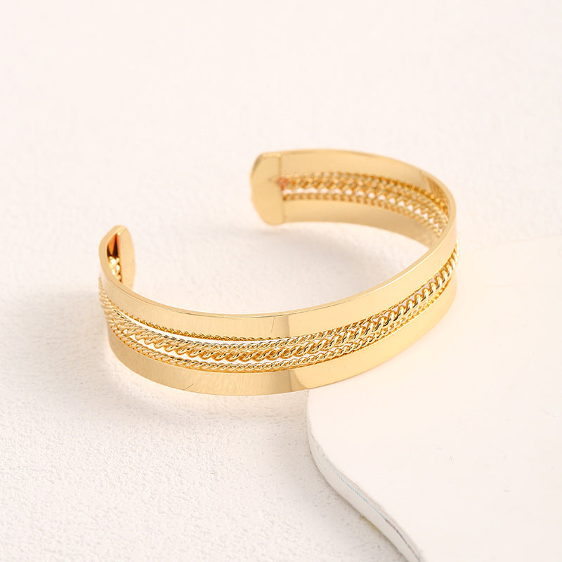Women's Open Bangle with Elegant Structural Design Nin Boutique