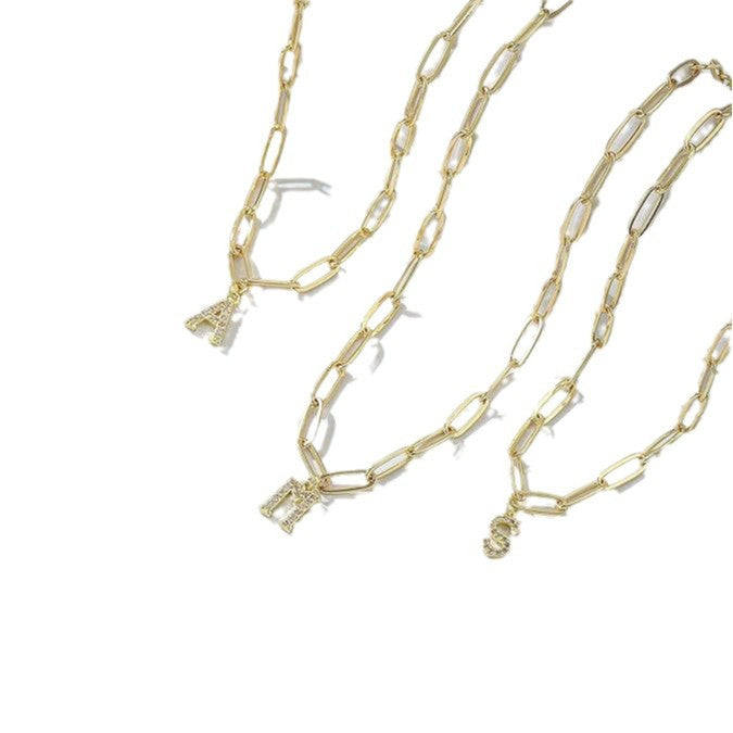 Ladies Elegant Gold Necklace with Personalized Pendant Nin Boutique