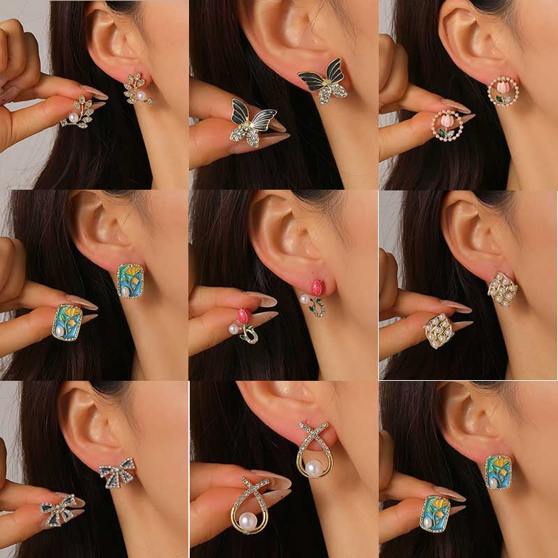 Women's earrings with elegant pearl and zirconia design Nin Boutique