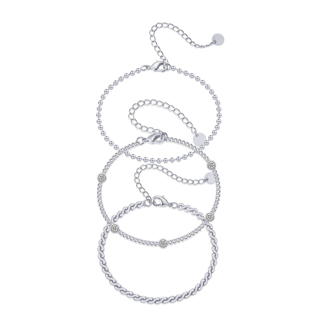 Women's anklet set with elegant zirconia accents Nin Boutique