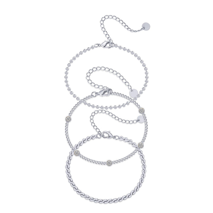 Women's anklet set with elegant zirconia accents Nin Boutique