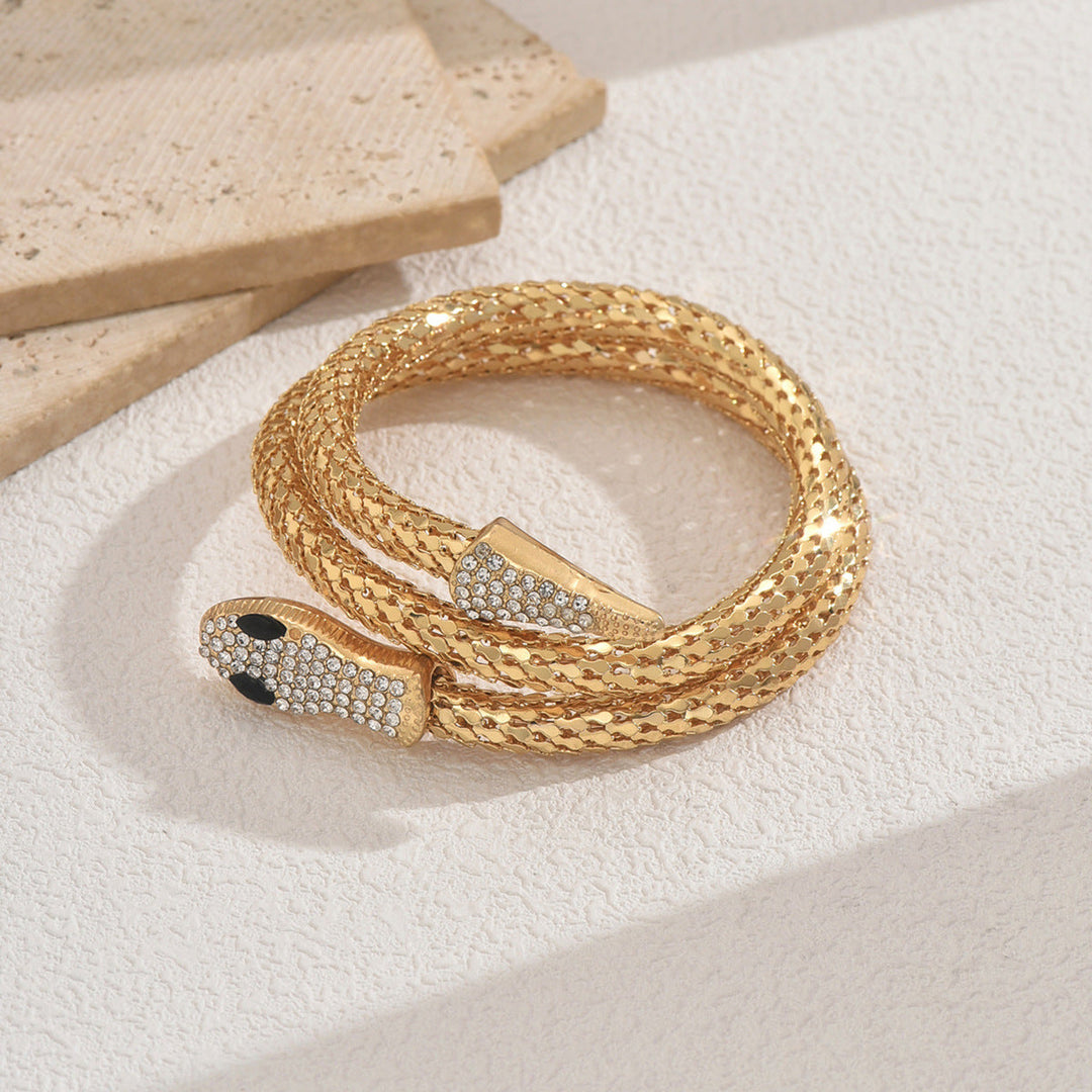 Women's bracelet in artistic snake design with sparkling accents Nin Boutique