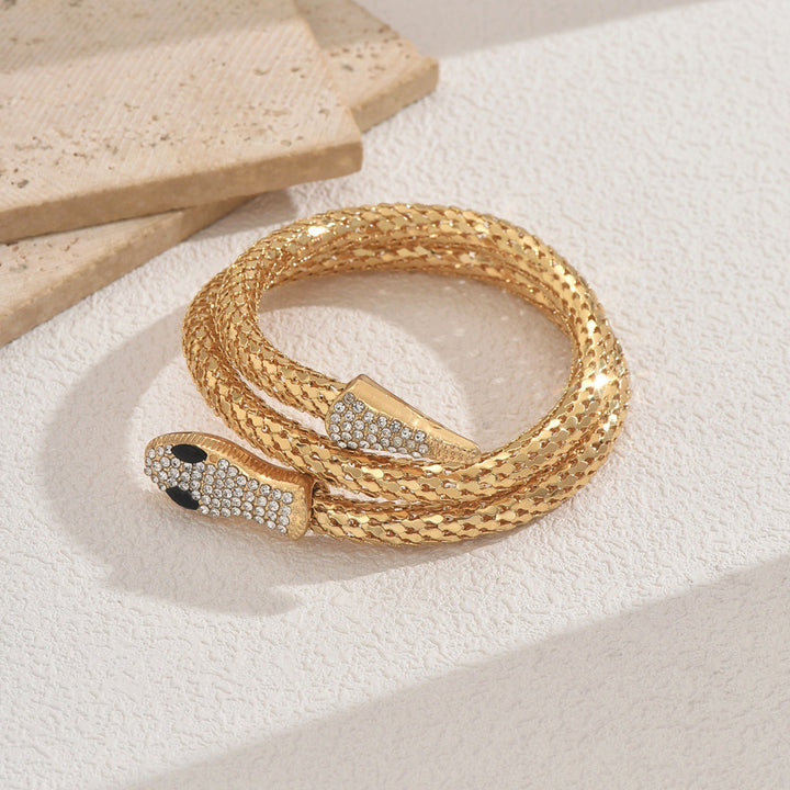 Women's bracelet in artistic snake design with sparkling accents Nin Boutique