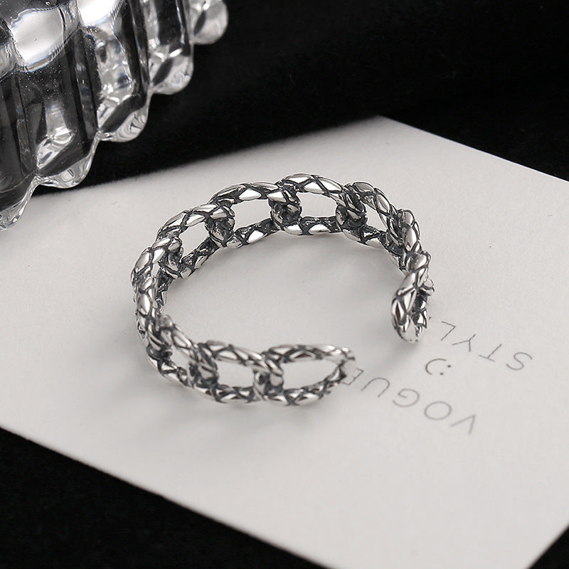Women's Open Ring with Creative Chain Pattern Nin Boutique