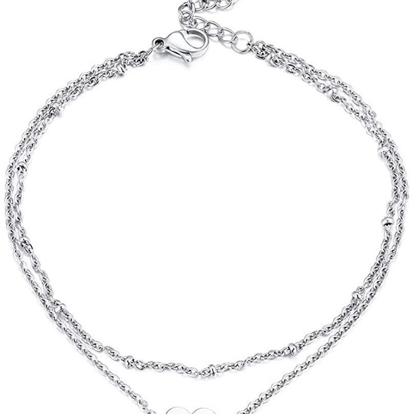 Ladies ankle bracelet with heart-shaped charms and delicate design Nin Boutique