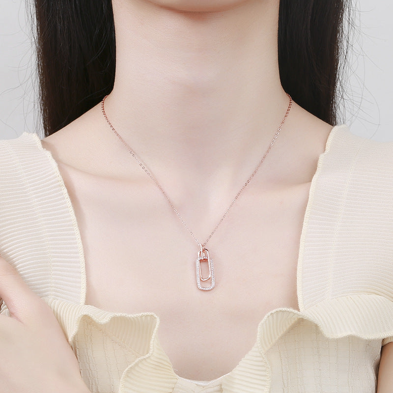 Women’s necklace with double twisted design and sparkling accents Nin Boutique