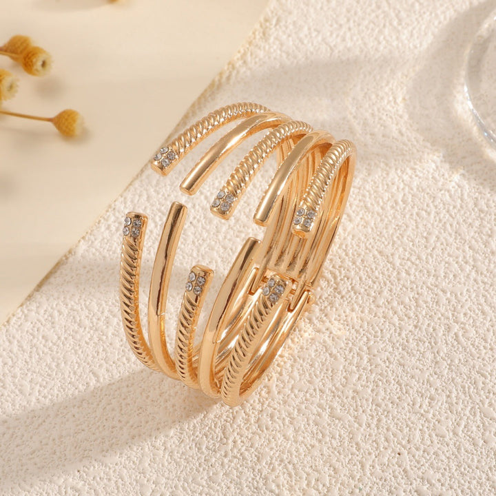 Ladies Open Bracelet with Modern, Layered Design Nin Boutique