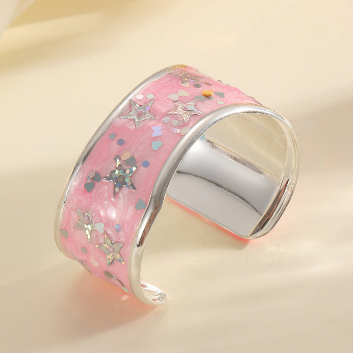 Women's Open Bracelet with Sparkling Star Motif Nin Boutique