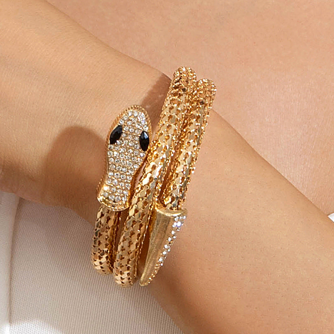 Women's bracelet in artistic snake design with sparkling accents Nin Boutique