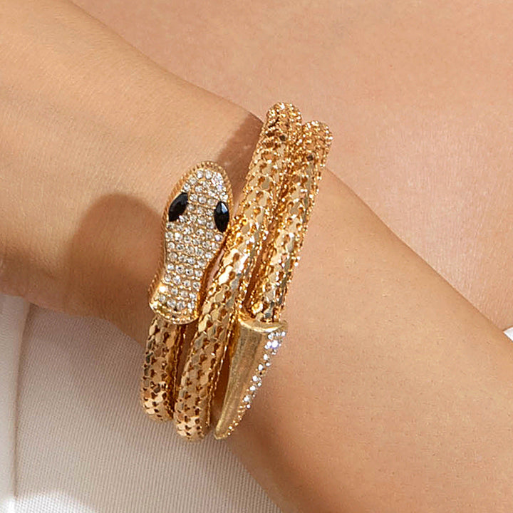 Women's bracelet in artistic snake design with sparkling accents Nin Boutique