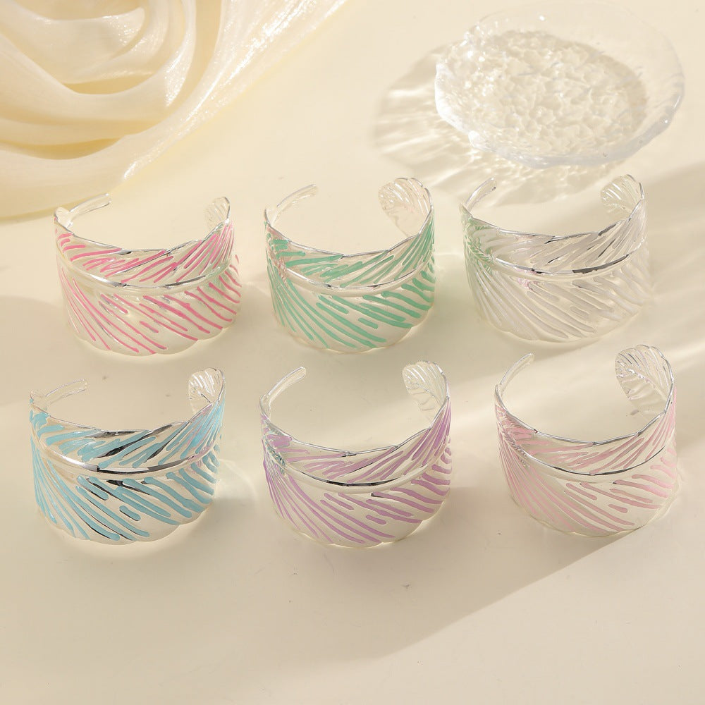 Women's Open Cuff in Tropical Leaf Design Nin Boutique