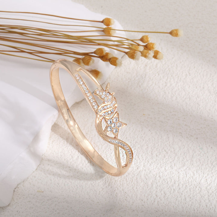 Women's bangle with artistic infinity symbol and sparkling zirconia Nin Boutique