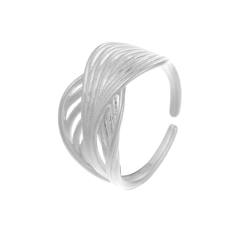 Women's Open Ring with Artistic, Curved Design Nin Boutique