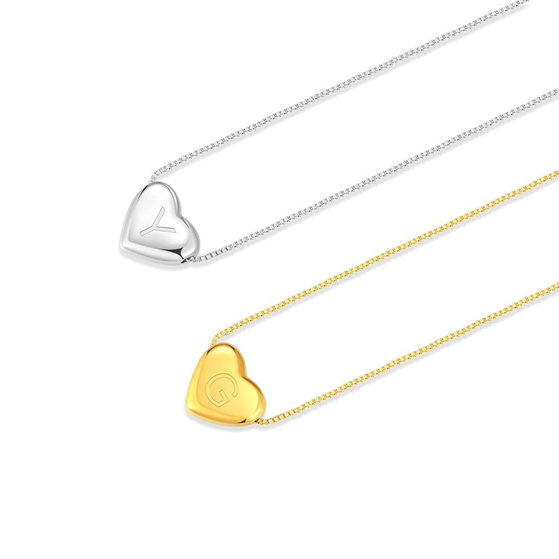 Women's necklace with heart-shaped, personalized pendant and fine link chain Nin Boutique