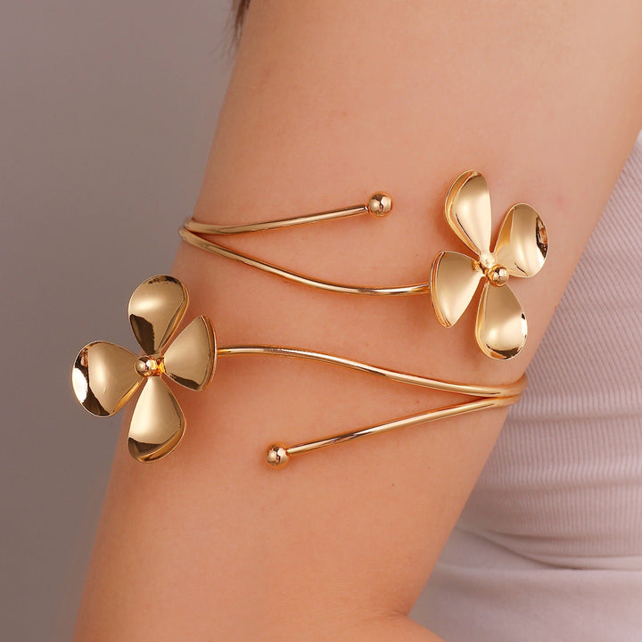 Women Open Cuff with Floral Accents Nin Boutique