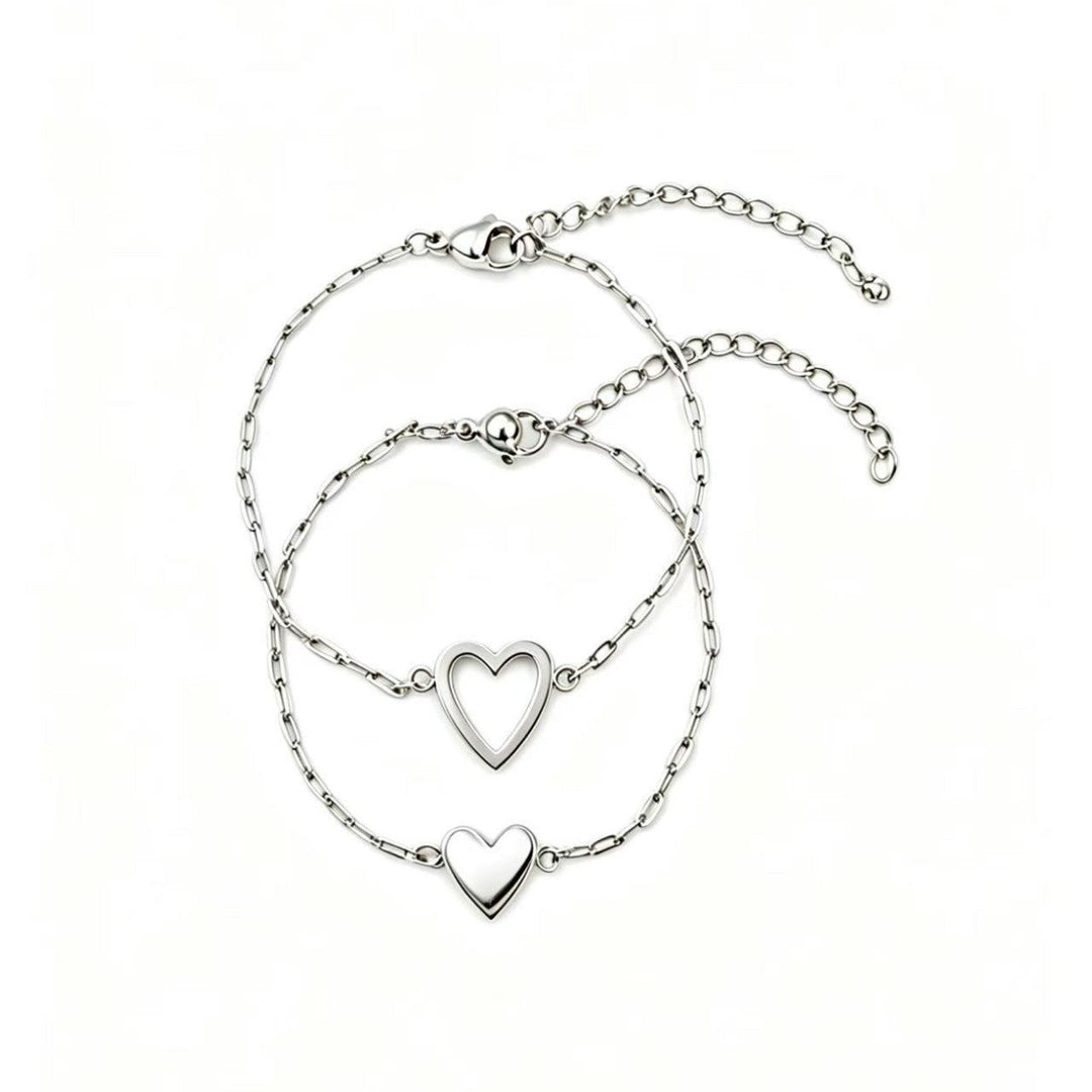 Women's anklet with romantic heart pendant made of high-quality stainless steel Nin Boutique