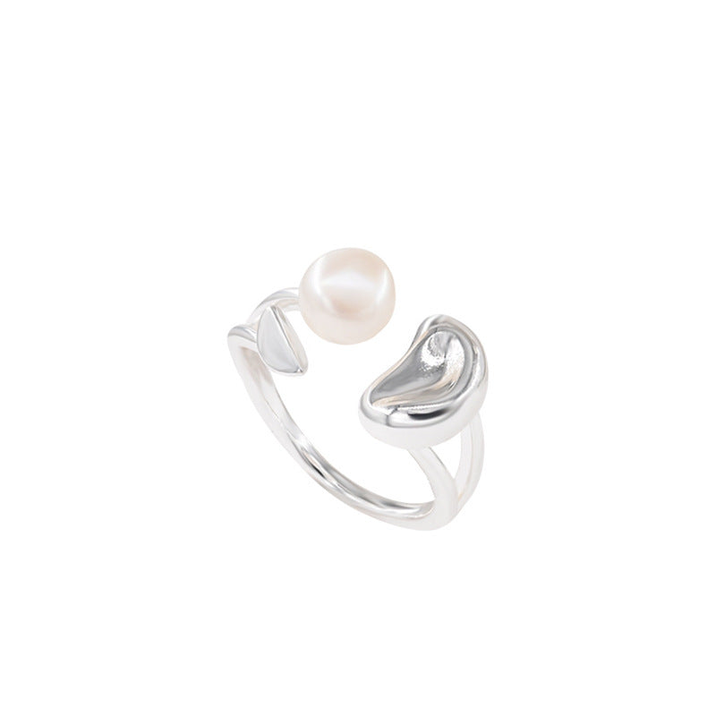 Women Open Ring with Creative Shell and Pearl Motif Nin Boutique