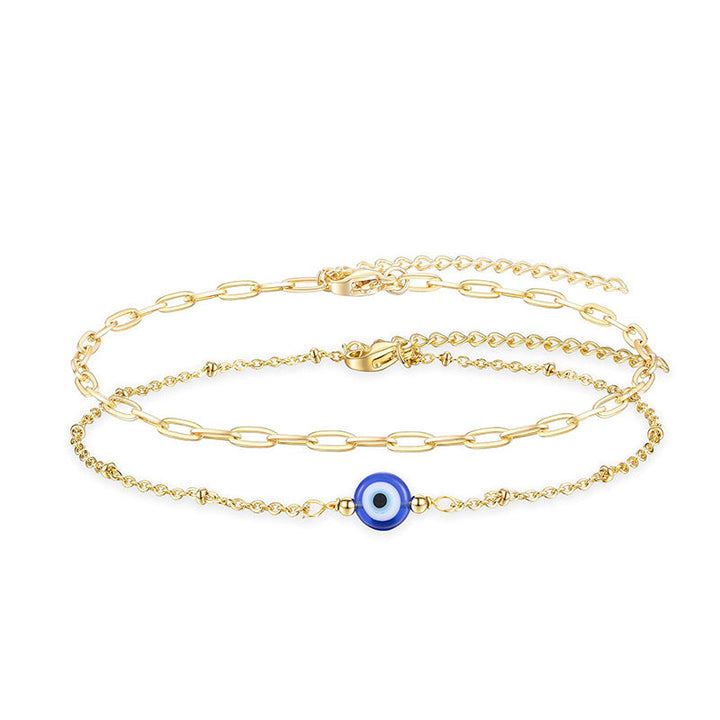 Women's ankle bracelet with protective eye elements and delicate design Nin Boutique