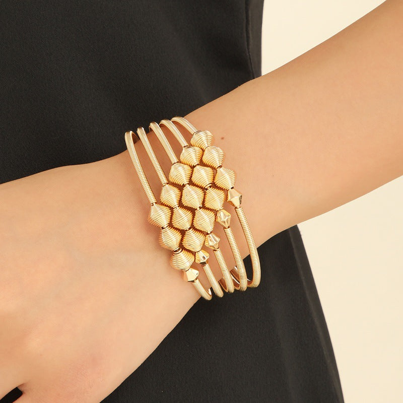 Women's Open Cuff Bracelet with Elegant Curved Design Nin Boutique