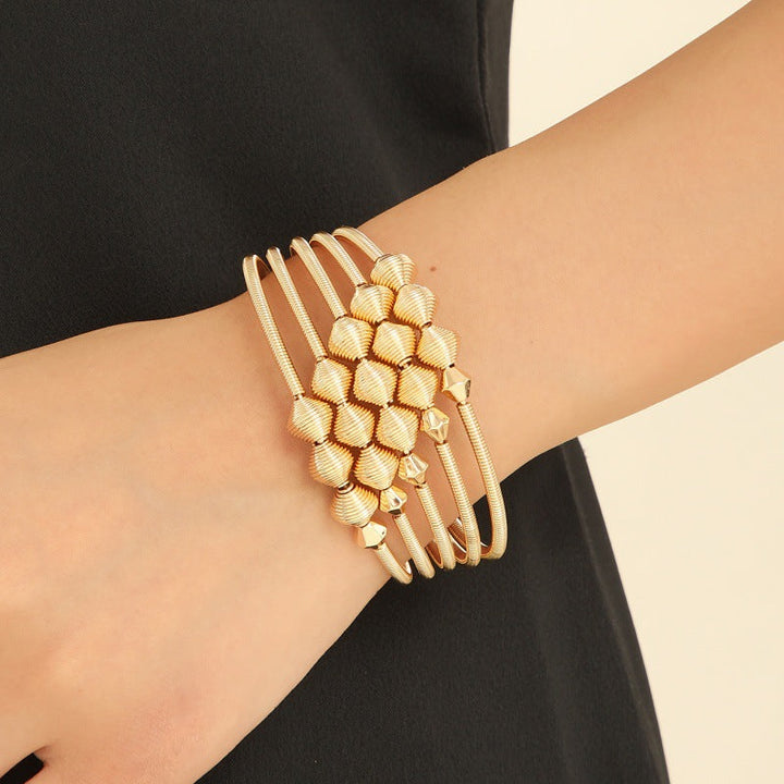 Women's Open Cuff Bracelet with Elegant Curved Design Nin Boutique
