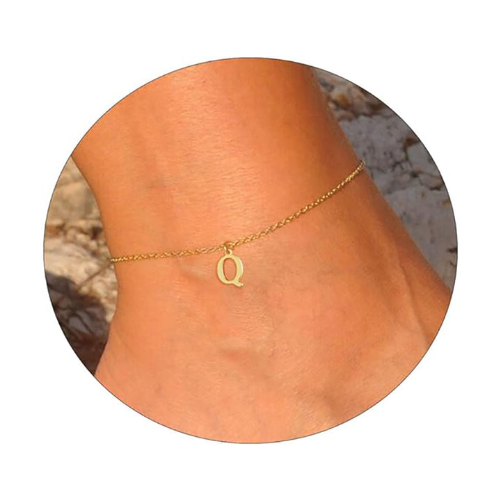 Women's ankle bracelet with personalized initial Nin Boutique