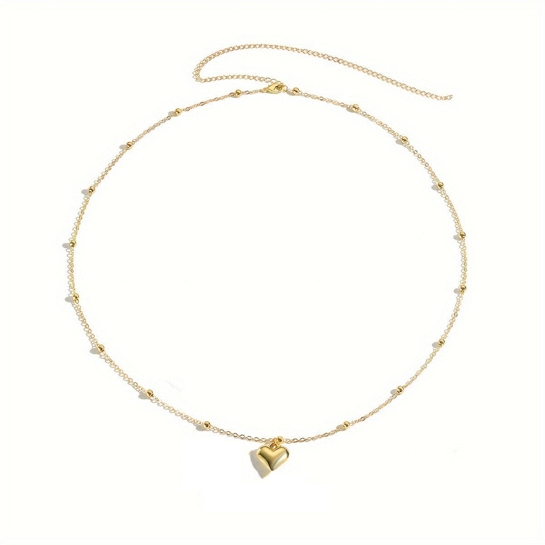 Ladies ankle bracelet with romantic heart design and fine link chain Nin Boutique