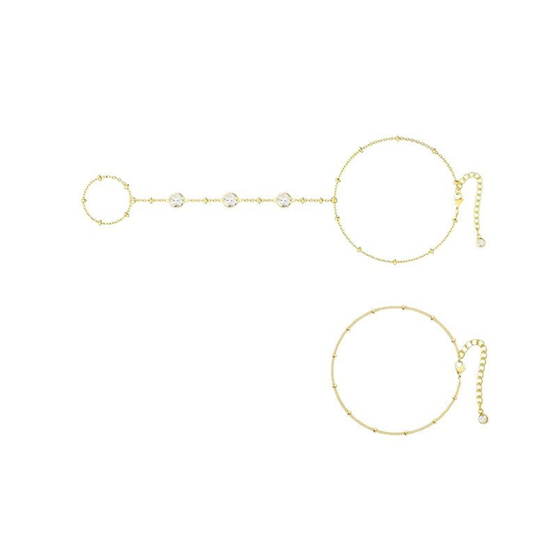 Ladies ankle bracelet with sparkling zirconia elements and elegant chain structure Nin Boutique