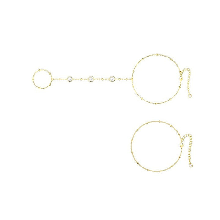 Ladies ankle bracelet with sparkling zirconia elements and elegant chain structure Nin Boutique