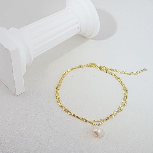 Ladies ankle bracelet with double link design and heart-shaped pendant Nin Boutique
