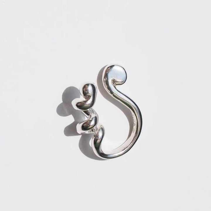 Women's open ring with creative wave and spiral design Nin Boutique