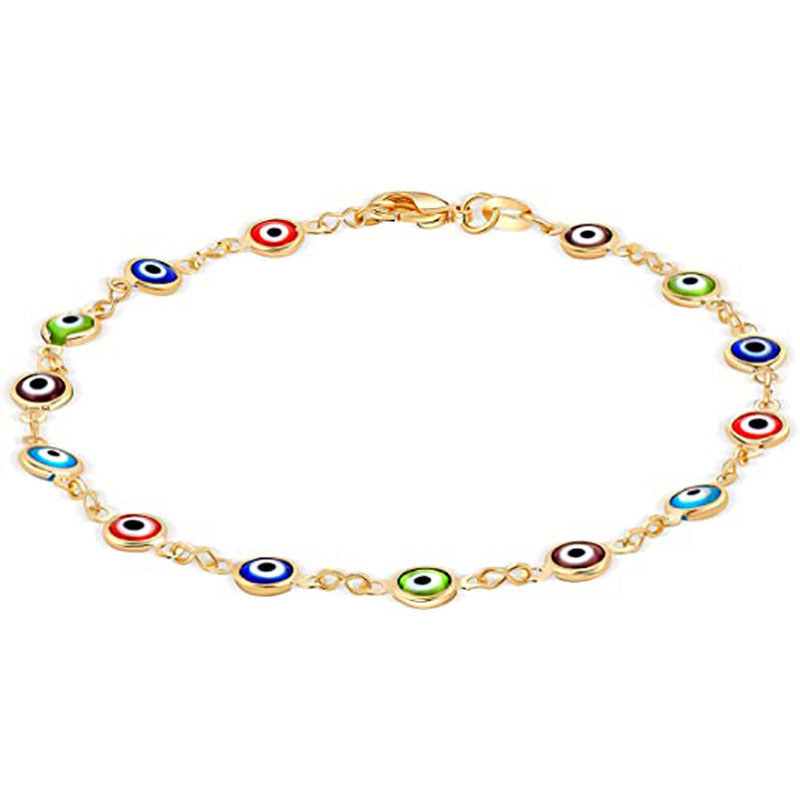 Ladies ankle bracelet with protective eyes and delicate design Nin Boutique