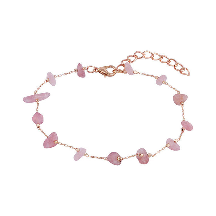Women anklets with natural gemstone decor and fine link design Nin Boutique