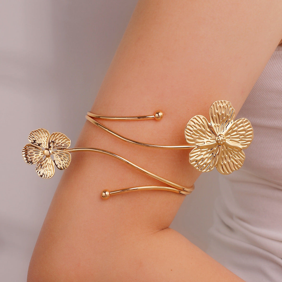 Women Open Cuff with Floral Accents Nin Boutique